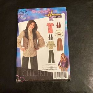Simplicity 2879 Hannah Montana uncut sewing pattern from 2008
